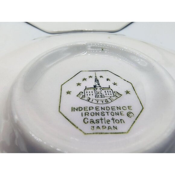 Saucer Plates Independence Ironstone Castleton 1950s Vintage Octagon Set of 4 - Picture 3 of 15